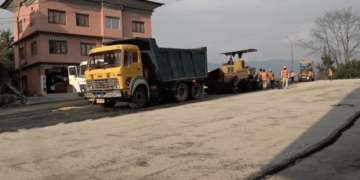 Damphu town undergoes major road upgrade